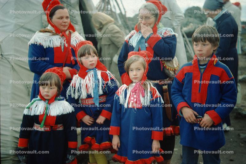Girls, Boy, Women, native clothes, indigenous people, Lapland
