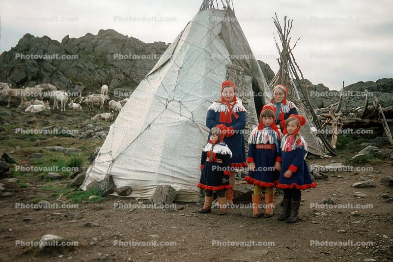 Girls, Boy, Women, native clothes, indigenous people, Lapland