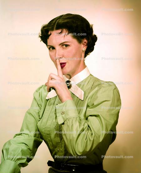 Woman Says Shhhhh, Hush, 1940s