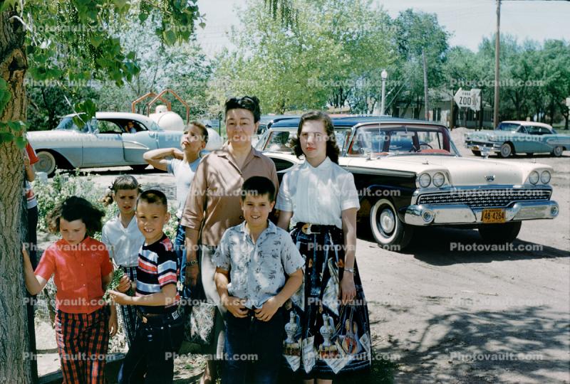 Mother, Son, Daughter, Cars, Zoo, 1959, 1950s