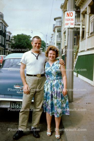 Woman and Husband, Chevy,July 1962