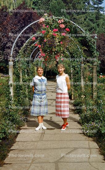 Two Lady Friends, Arbor Arch, Canada. 8 August 1958, 1950s