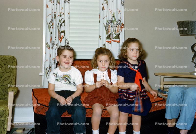 Three Girls, Debbie, Connie, Sandra Dillon, December 1954