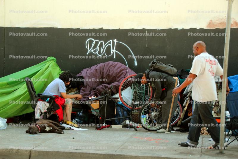 Homeless encampment, streets of San Francisco