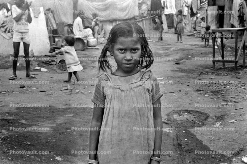 girl, slum, Mumbai, India