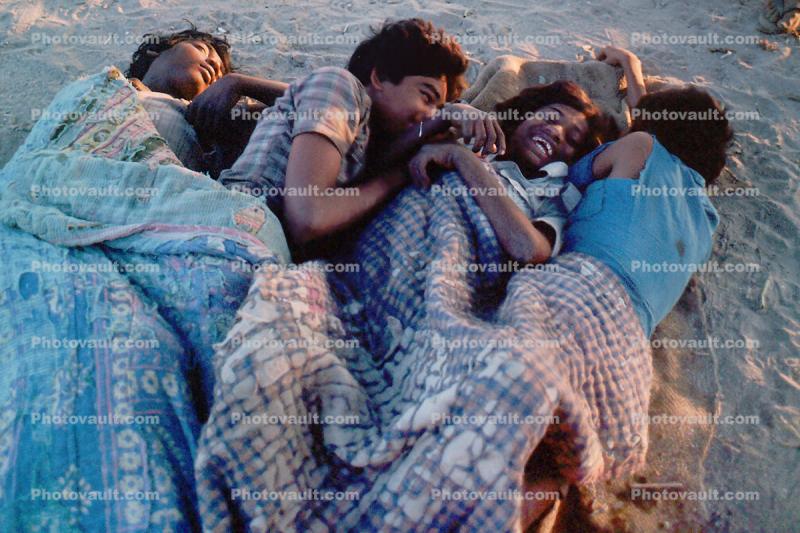 Boys Sleeping on the Chowpatty Beach, Mumbai