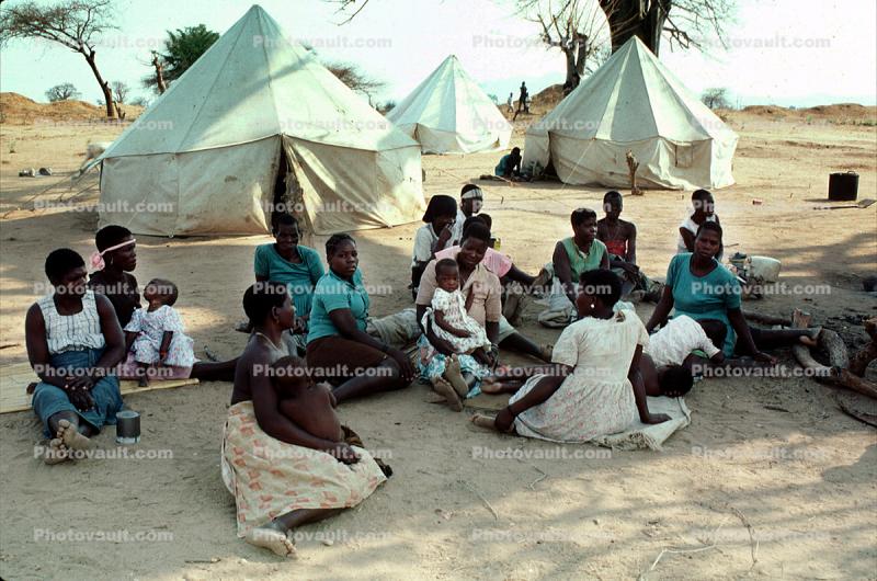 Women, Tents, Refugee Camp, Mozambique Diaspora