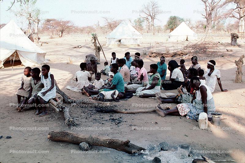 Women, Tents, Refugee Camp, Mozambique Diaspora