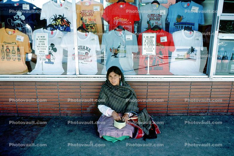 Woman Begging in front of a Department Store, Tijuana, Mexico
