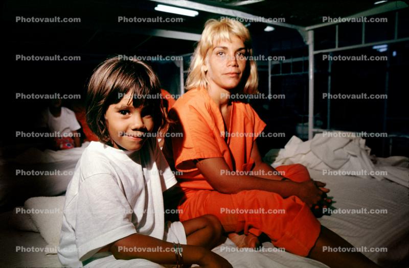girls, woman, Cuban Refugee, Detention Center, Florida