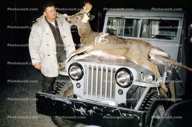 Deer Hunter, Hunting, Jeep, Car, Automobile, December 1958, 1950s