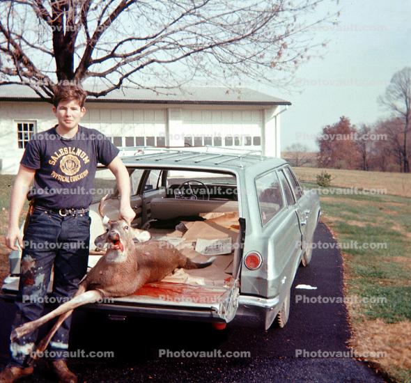 Hunter, Deer, Blood, Car, Chevy Automobile, Vehicles, December 1969, 1970s