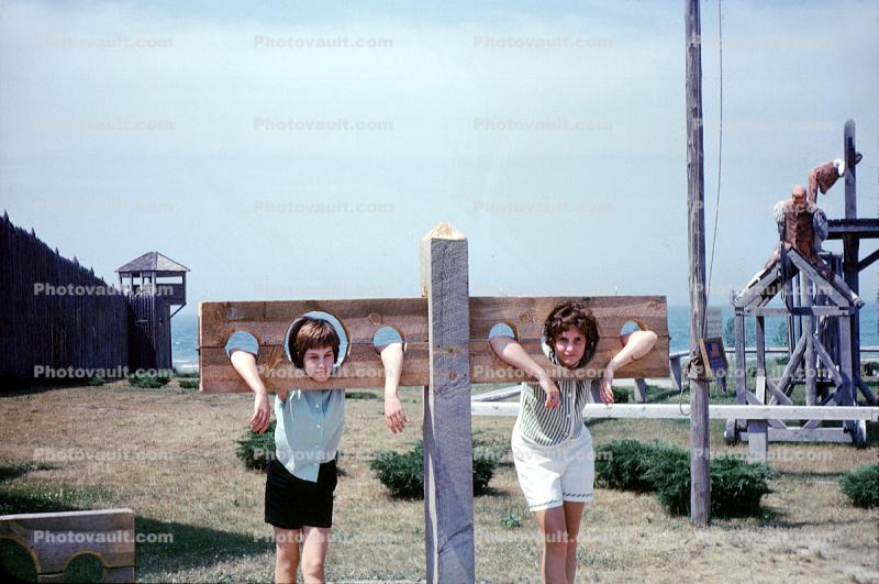 Girls in a Stock, Fort, Yorkstown, Virginia, 1960s