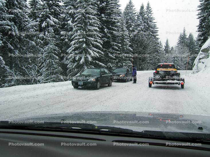 Oregon Highway, Snow, Cold, Ice