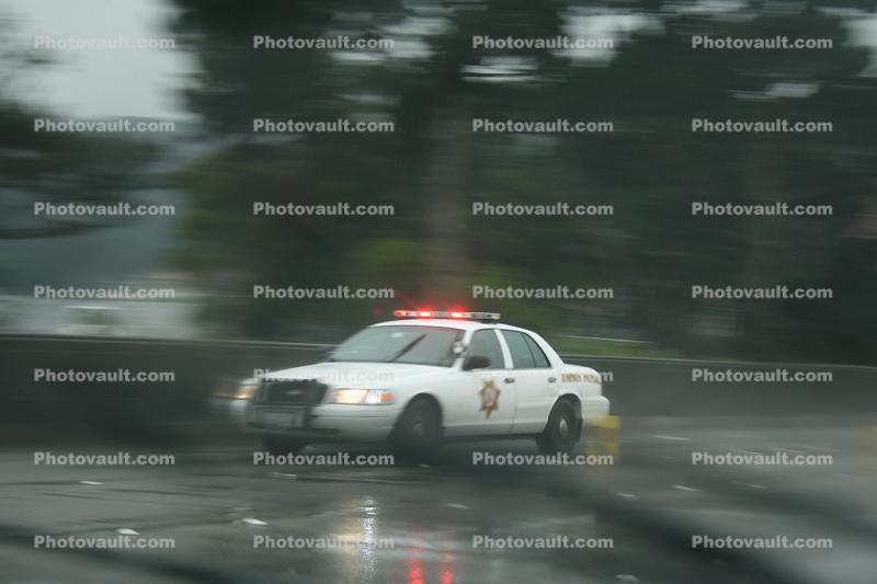 speeding cop, rain, Golden Gate Bridge Patrol