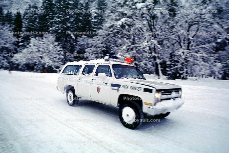 squad car in snow, Park Ranger