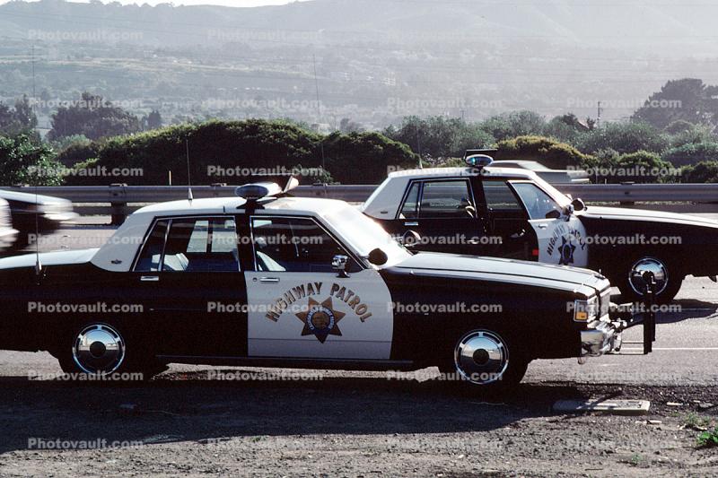 Squad car, CHP, California Highway Patrol, 1980s