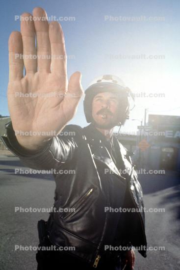 traffic control, helmet, mustache, hand
