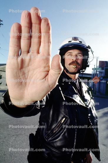 traffic control, helmet, mustache, hand