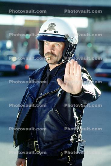 traffic control, helmet, mustache, hand, leather jacket