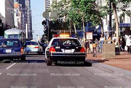 Squad Car, Market Street, downtown-SF, downtown, Ford Interceptor