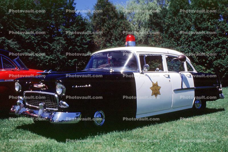 Squad Car, Chevy, 1955 BelAir, Chevrolet, cherrytop, 1950s