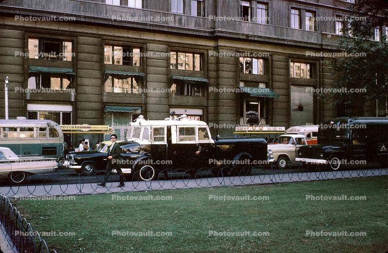 Cars, Bus, Santiago Chile, 1950s