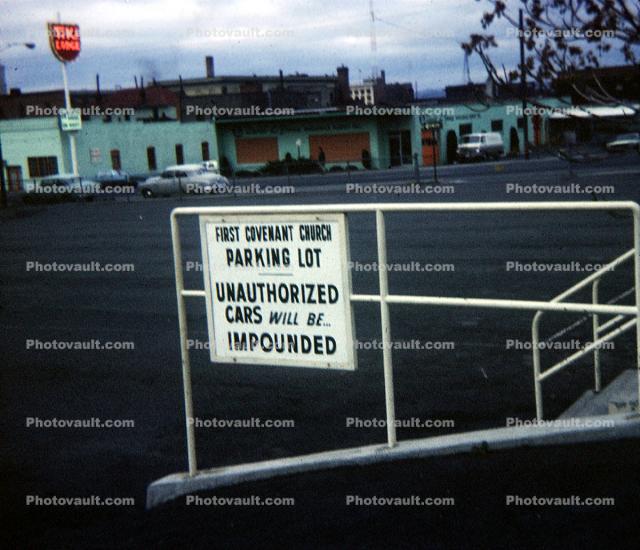 Unauthorized Cars wil be Impounded, 1969