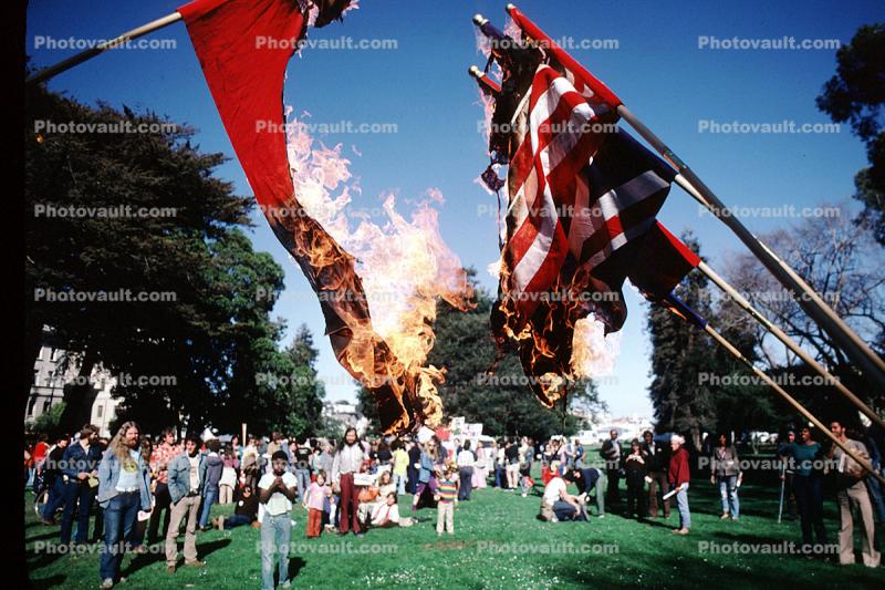 Flag Burning, 1970s, 30 March 1980