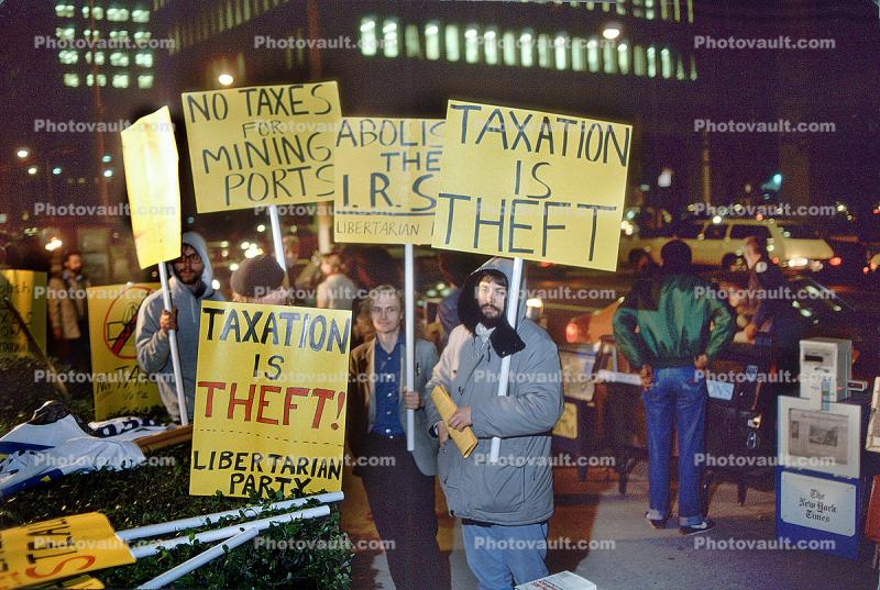 Receiving Income Tax Mail, Anti Taxation Demonstration, 19 April 1984