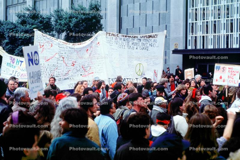 Banners, Anti-war protest, First Iraq War, January 15 1991