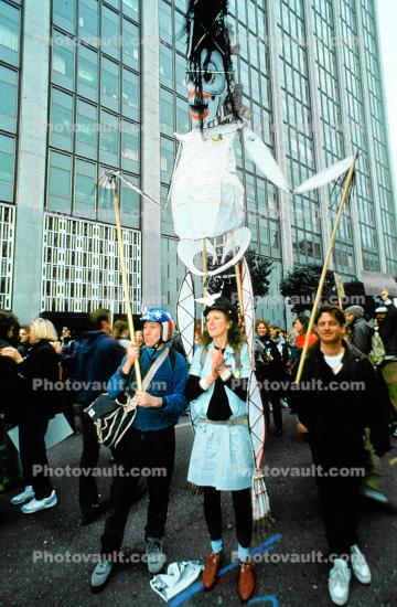 skeleton puppet, Anti-war protest, First Iraq War, January 15 1991