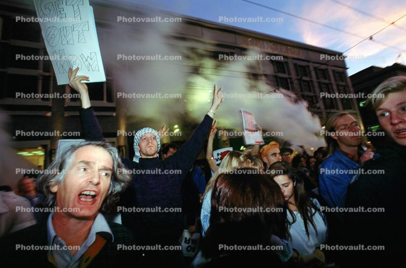 Shouting Man, Market Street, Anti-war protest, First Iraq War, January 16 1991