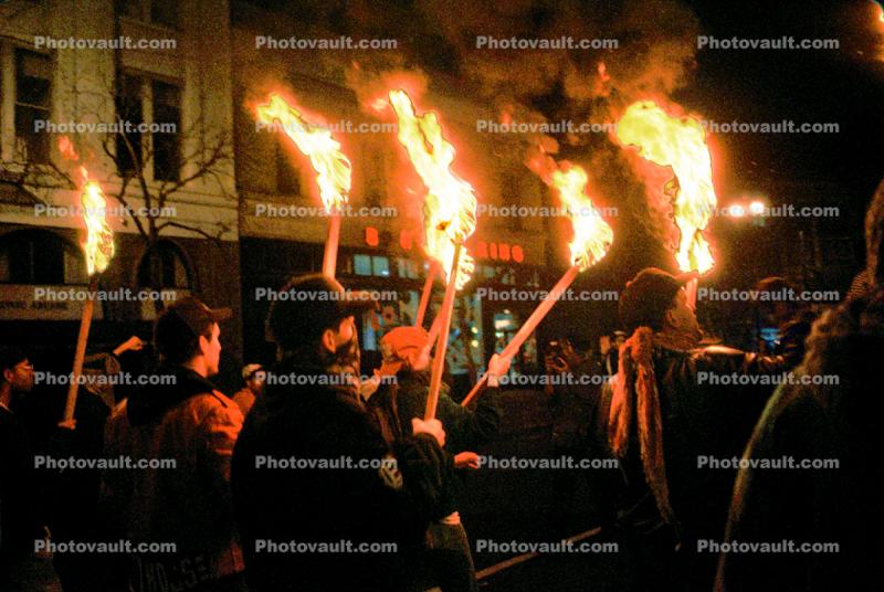 Torches at a Rally, Anti-war protest, First Iraq War, January 16 1991