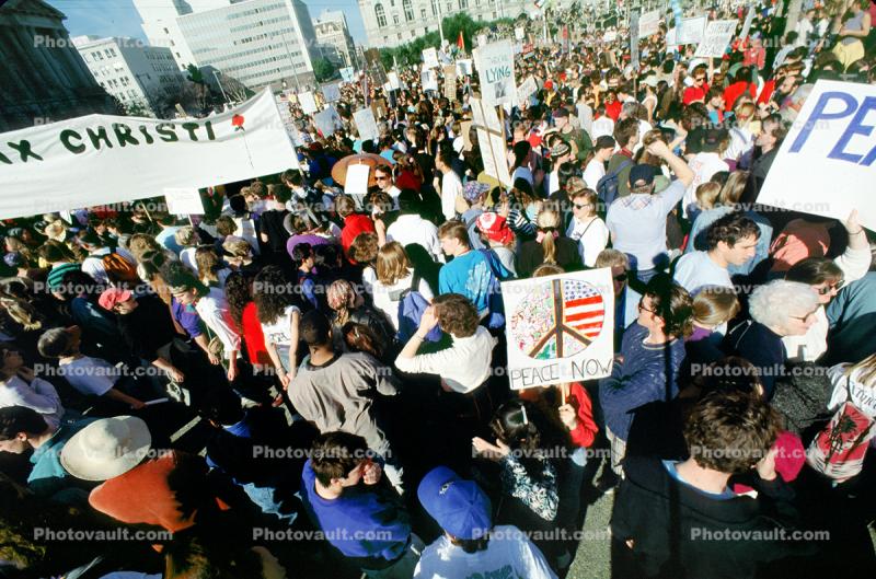Van Ness Avenue, Peacful Anti-war protest, First Iraq War, January 19 1991