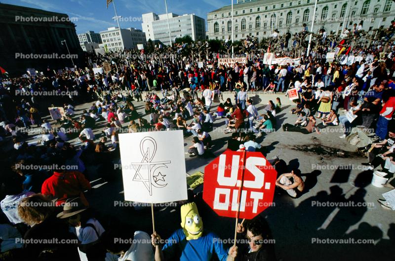 Civic Center, Anti-war protest, First Iraq War, January 19 1991