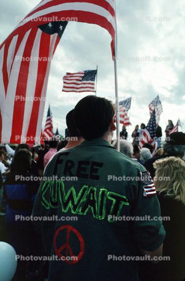 Pro-war protest, First Iraq War, January 17 1991
