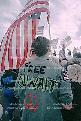 pro-war rally, Pro-war protest, First Iraq War, January 17 1991