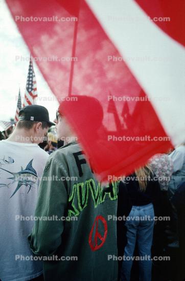 Pro-war protest, First Iraq War, January 17 1991