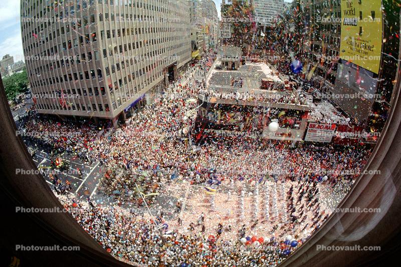 ticker tape parade, victory over Kuwait and Iraq, New York City, summer