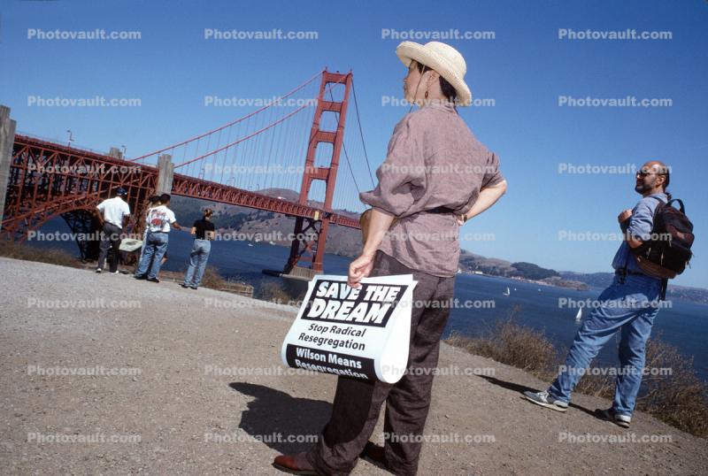 Golden Gate Bridge, No on Proposition 209 Protest, 28 August 1997