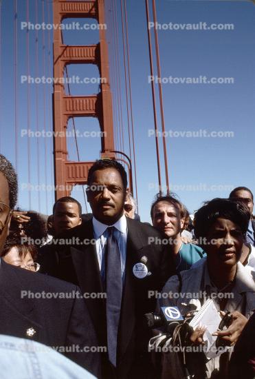 Jessie Jackson on the Bridge, Golden Gate Bridge, No on Proposition 209 Protest, 28 August 1997