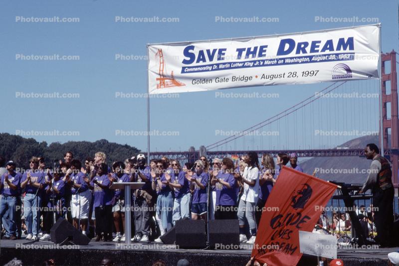 Save The Dream, No on Proposition 209 Protest Banner, 28 August 1997