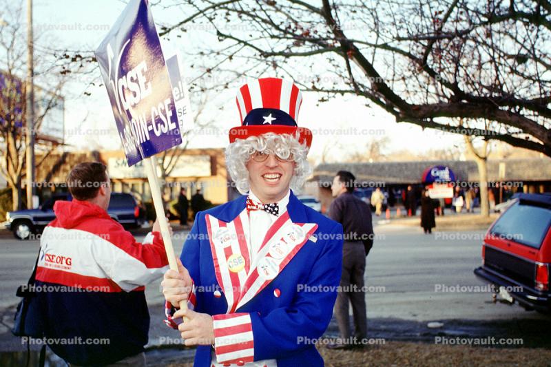 Uncle Sam Tax Protest, Hat, suit