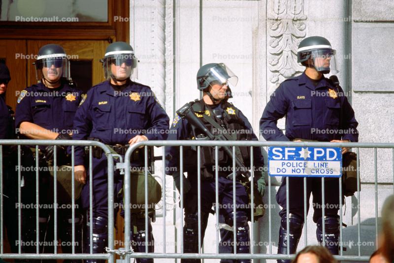 State Police (CHP) Protecting a State building at an Anti-Iraq War Rally