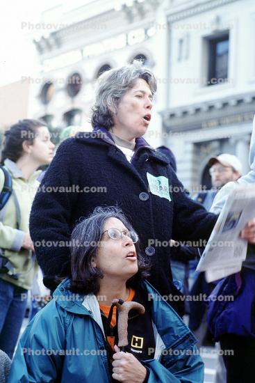 San Francisco Protest against the Iraq War, March 20, 2003, Crowds, Protesting War