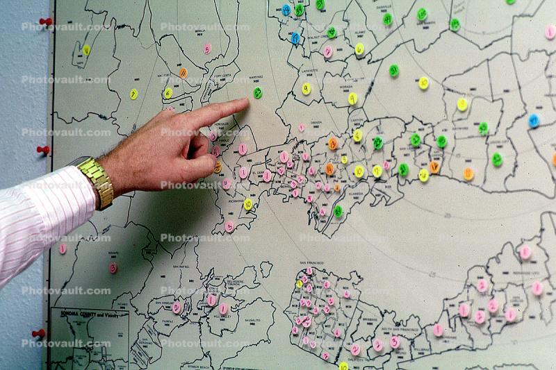 Map, Pointing, finger, strategy, territory, 1980s