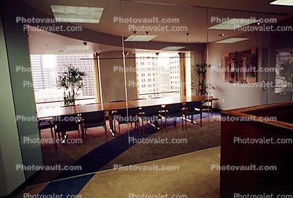 empty Conference Room, table, chairs, 1990's