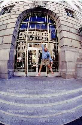 Man, Shorts, jumping for joy, success, happy, building, casual business man, red shoes, businessman