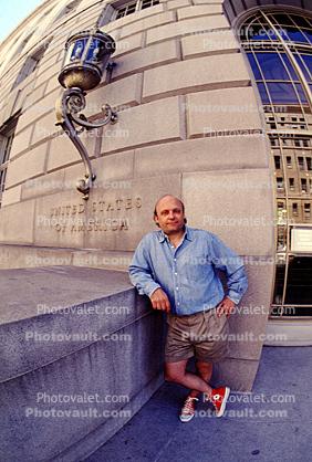 Businessman, Shorts, red shoes, building, casual, man
